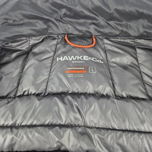Hawke & Co 90% Duck Down Puffer Vest Size L Black Packable Full Zip Jacket Vest - Picture 6 of 12